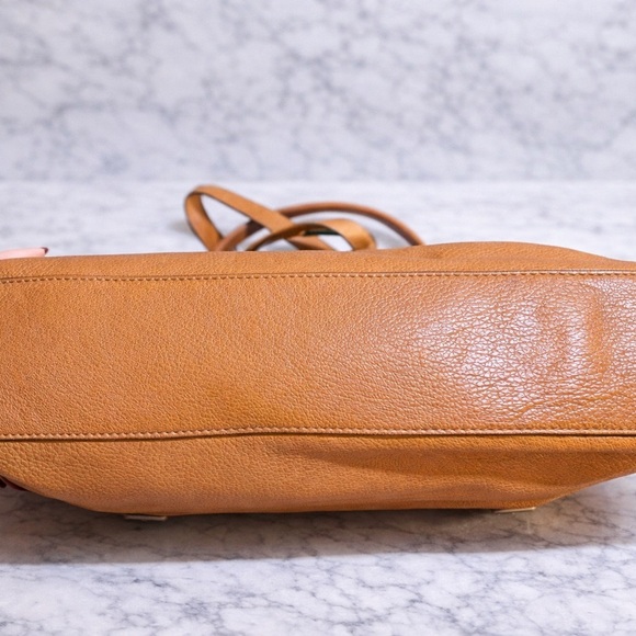 👜 Michael Kors Pebbled Leather Hamilton Satchel/Shoulder Bag – Luggage Brown - Picture 7 of 10